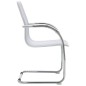 vidaXL Silla de oficina voladiza de cuero sintético blanco