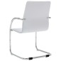 vidaXL Silla de oficina voladiza de cuero sintético blanco