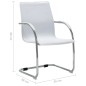 vidaXL Silla de oficina voladiza de cuero sintético blanco