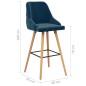 vidaXL Taburetes de cocina 2 unidades terciopelo azul vidaXL Taburetes de cocina 2 unidades terciopelo azul