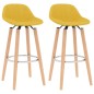 vidaXL Taburetes de cocina 2 unidades tela amarillo mostaza vidaXL Taburetes de cocina 2 unidades tela amarillo mostaza