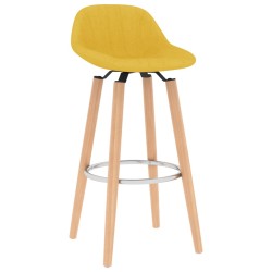 vidaXL Taburetes de cocina 2 unidades tela amarillo mostaza