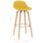 vidaXL Taburetes de cocina 2 unidades tela amarillo mostaza vidaXL Taburetes de cocina 2 unidades tela amarillo mostaza
