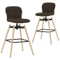vidaXL Taburetes de cocina giratorios 2 unidades tela marrón vidaXL Taburetes de cocina giratorios 2 unidades tela marrón