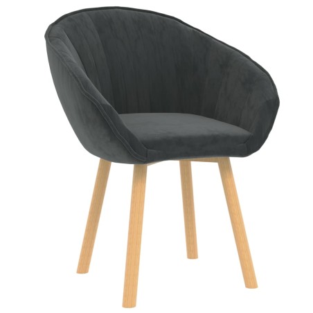 vidaXL Silla de comedor de terciopelo gris oscuro