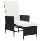vidaXL Sillón reclinable de jardín con cojines ratán sintético negro vidaXL Sillón reclinable de jardín con cojines ratán sintético negro