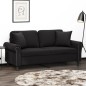 vidaXL Sofá de 2 plazas con cojines terciopelo negro 140 cm vidaXL Sofá de 2 plazas con cojines terciopelo negro 140 cm