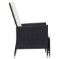 vidaXL Sillón reclinable de jardín con cojines ratán sintético negro vidaXL Sillón reclinable de jardín con cojines ratán sintético negro