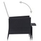 vidaXL Sillón reclinable de jardín con cojines ratán sintético negro vidaXL Sillón reclinable de jardín con cojines ratán sintético negro