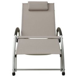 vidaXL Tumbona con cojín de textilene gris taupe