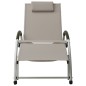 vidaXL Tumbona con cojín de textilene gris taupe vidaXL Tumbona con cojín de textilene gris taupe
