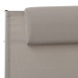 vidaXL Tumbona con cojín de textilene gris taupe vidaXL Tumbona con cojín de textilene gris taupe