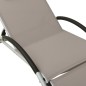 vidaXL Tumbona con cojín de textilene gris taupe vidaXL Tumbona con cojín de textilene gris taupe