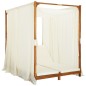 vidaXL Tumbona doble con cortinas y cojines madera maciza de acacia