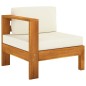 vidaXL Sofá central con 1 reposabrazos madera acacia blanca crema vidaXL Sofá central con 1 reposabrazos madera acacia blanca crema