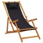 vidaXL Silla de playa plegable madera maciza de eucalipto y tela negra vidaXL Silla de playa plegable madera maciza de eucalipto y tela negra