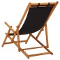 vidaXL Silla de playa plegable madera maciza de eucalipto y tela negra vidaXL Silla de playa plegable madera maciza de eucalipto y tela negra