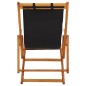 vidaXL Silla de playa plegable madera maciza de eucalipto y tela negra vidaXL Silla de playa plegable madera maciza de eucalipto y tela negra