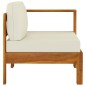 vidaXL Sofá central con 1 reposabrazos madera de acacia blanca crema vidaXL Sofá central con 1 reposabrazos madera de acacia blanca crema