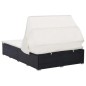 vidaXL Tumbona para 2 personas con cojín ratán sintético negro vidaXL Tumbona para 2 personas con cojín ratán sintético negro