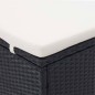 vidaXL Tumbona para 2 personas con cojín ratán sintético negro vidaXL Tumbona para 2 personas con cojín ratán sintético negro