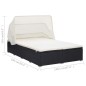 vidaXL Tumbona para 2 personas con cojín ratán sintético negro vidaXL Tumbona para 2 personas con cojín ratán sintético negro