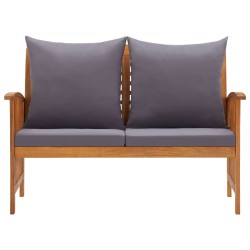 vidaXL Banco de jardín con cojines 119 cm madera maciza de acacia