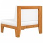 vidaXL Sofá de esquina seccional y cojines blanco crema madera acacia