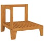 vidaXL Sofá de esquina seccional y cojines blanco crema madera acacia