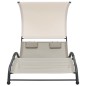 vidaXL Tumbona doble con toldo textilene crema