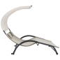 vidaXL Tumbona doble con toldo textilene crema