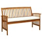 vidaXL Banco de jardín con cojín madera maciza de acacia 147 cm vidaXL Banco de jardín con cojín madera maciza de acacia 147 cm