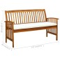 vidaXL Banco de jardín con cojín madera maciza de acacia 147 cm vidaXL Banco de jardín con cojín madera maciza de acacia 147 cm