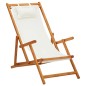 vidaXL Silla de playa plegable madera maciza de eucalipto y tela crema vidaXL Silla de playa plegable madera maciza de eucalipto y tela crema