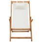 vidaXL Silla de playa plegable madera maciza de eucalipto y tela crema vidaXL Silla de playa plegable madera maciza de eucalipto y tela crema