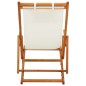 vidaXL Silla de playa plegable madera maciza de eucalipto y tela crema vidaXL Silla de playa plegable madera maciza de eucalipto y tela crema