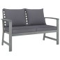 vidaXL Banco de jardín 120 cm cojines gris oscuro madera acacia maciza vidaXL Banco de jardín 120 cm cojines gris oscuro madera acacia maciza