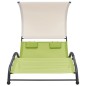 vidaXL Tumbona doble con toldo textilene verde vidaXL Tumbona doble con toldo textilene verde