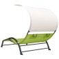 vidaXL Tumbona doble con toldo textilene verde vidaXL Tumbona doble con toldo textilene verde