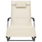 vidaXL Tumbona de textilene crema y gris vidaXL Tumbona de textilene crema y gris