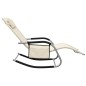 vidaXL Tumbona de textilene crema y gris vidaXL Tumbona de textilene crema y gris