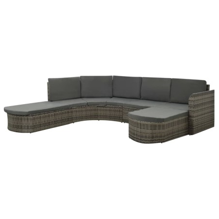 vidaXL Set de muebles de jardín 4 pzas y cojines ratán sintético gris