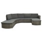 vidaXL Set de muebles de jardín 4 pzas y cojines ratán sintético gris vidaXL Set de muebles de jardín 4 pzas y cojines ratán sintético gris