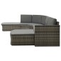 vidaXL Set de muebles de jardín 4 pzas y cojines ratán sintético gris vidaXL Set de muebles de jardín 4 pzas y cojines ratán sintético gris