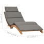 vidaXL Tumbona plegable con cojín verde oscuro madera maciza de teca vidaXL Tumbona plegable con cojín verde oscuro madera maciza de teca