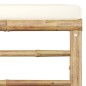 vidaXL Reposapiés de jardín bambú con cojín blanco crema vidaXL Reposapiés de jardín bambú con cojín blanco crema