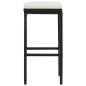 vidaXL Taburetes de cocina con cojines 2 uds ratán sintético negro vidaXL Taburetes de cocina con cojines 2 uds ratán sintético negro