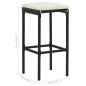 vidaXL Taburetes de cocina con cojines 2 uds ratán sintético negro vidaXL Taburetes de cocina con cojines 2 uds ratán sintético negro