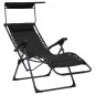 vidaXL Tumbona plegable de textilene negro vidaXL Tumbona plegable de textilene negro