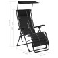 vidaXL Tumbona plegable de textilene negro vidaXL Tumbona plegable de textilene negro